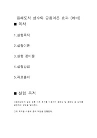 용해도적 상수와 공통이온 효과(예비레포트 + 결과 레포트)