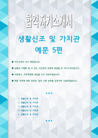 자기소개서 생활신조 및 가치관 우수예문 5편