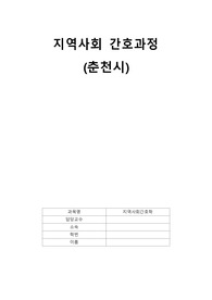 지역사회간호과정(춘천시)