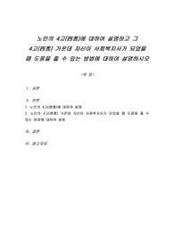 노인의 4고(四苦)에 대하여 설명하고 그 4고(四苦) 가운데 자신이 사회복지사가 되었을 때 도움을 줄 수 있는 방법에 대하여 설명하시오