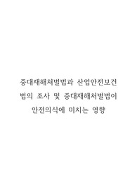 중대재해처벌법과 산업안전보건법의 조사 및 중대재해처벌법이  안전의식에 미치는 영향