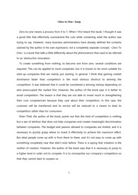 Zero to One Essay
