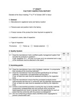 Factory Inspection Report Form