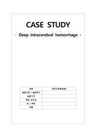뇌내출혈 간호과정 진단5개 과정3개 간호계획 8개씩!!!