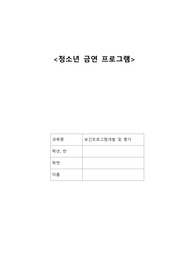 보건프로그램개발 및 평가 &lt;청소년 금연 프로그램&gt;