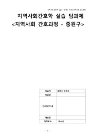 A+)지역사회 간호과정/간호진단(중원구)
