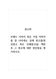 광고학_브랜드 이미지 혹은 기업 이미지를 잘 나타내는 실제 광고물(영상광고 혹은 인쇄광고)을 택한 후 그 광고에 대한 장단점을 평가하시오.