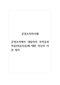 군경조직의이해_군경조직에서 내담자의 부적응과 적응(마음치유)에 대한 자신의 이론 정리