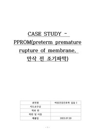 모성간호학실습 케이스스터디(PPROM, 진단3개, 간호과정1개)