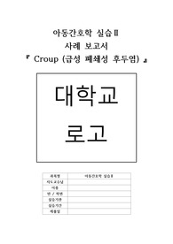 아동간호학실습 감염성 크룹 사례 보고서