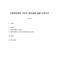 사회복지에서 가치의 중요성에 대해 논하시오.