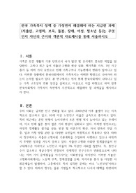 한국 가족복지 정책 중 가장먼저 해결해야 하는 시급한 과제(저출산, 고령화, 보육, 돌봄, 장애, 여성, 청소년 등)는 무엇인지 자신의 근거와 객관적 자료제시를 통해 서술하시오