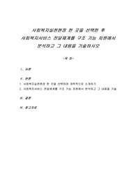 사회복지실천현장 한 곳을 선택한 후 사회복지서비스 전달체계를 구조 기능 차원에서 분석하고 그 내용을 기술하시오