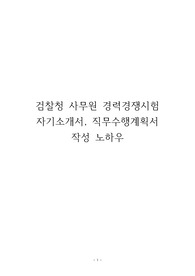 검찰청 사무원 자소서 및 직무수행계획서 및 노하우