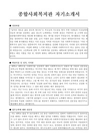 종합사회복지관 사회복지사 합격 자기소개서