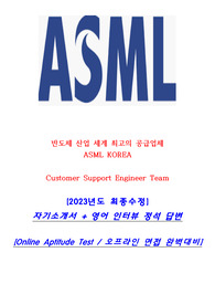 ASML Customer Support Engineer 자기소개서 + Online Aptitude Test 오프라인 면접 완벽대비