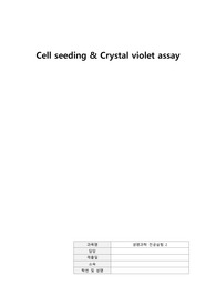Cell seeding &amp; Crystal violet assay 보고서(아주대 전공실험2)