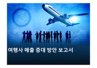 여행사 매출 증대 방안 보고서
