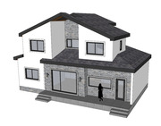 [건축설계-스케치업 소스][단독주택, 전원주택] - 42평 홈트리오 HD203 전원주택 건축설계 스케치업 3D 파일