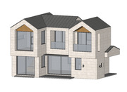 [건축설계-스케치업 소스][단독주택, 전원주택] - 44평 홈트리오 HD265 전원주택 건축설계 스케치업 3D 파일