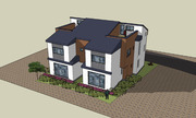 [건축설계-스케치업 소스][단독주택, 전원주택] - 99평 홈트리오 캥거루 주택에 살다 단독주택 건축설계 스케치업 3D 파일