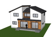 [건축설계-스케치업 소스][단독주택, 전원주택] - 47평 홈트리오 시원한 바람이 불어오면 전원주택 건축설계 스케치업 3D 파일