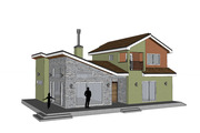 [건축설계-스케치업 소스][단독주택, 전원주택] - 43평 홈트리오 전원의 매력을 만끽하다 전원주택 건축설계 스케치업 3D 파일