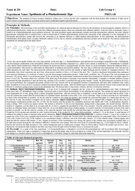 [유기화학실험 A+] Synthesis of a Photochromic Dye (prelab/프리랩/예비보고서)