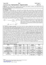 [유기화학실험 A+]  Triphenylcarbinol - Grignard reaction (prelab/프리랩/예비보고서)