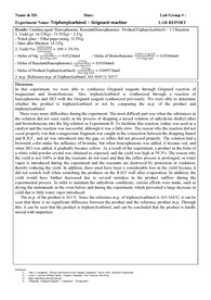 [유기화학실험 A+]  Triphenylcarbinol - Grignard reaction (lab report/랩리포트/결과보고서)