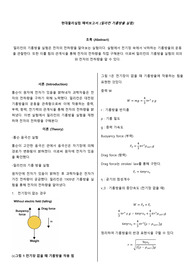 (현대물리학 실험 A+) 밀리컨의 기름방울 실험 예비&amp;결과보고서