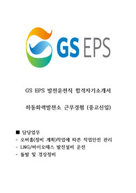 GS EPS 발전운전원 자기소개서 (하동발전소 근무경험)