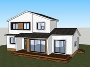 [건축설계-스케치업 소스][단독주택, 전원주택] - 35평 홈트리오 백고 벽돌의 청순함을 입다 - 전원주택 건축설계 스케치업 3D 파일