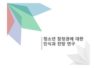 청소년 참정권에 대한 인식과 전망에 대한 발표 PPT