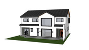 [건축설계-스케치업 소스][단독주택, 전원주택] - 62평 홈트리오 5인 가족 행복하우스 전원주택 건축설계 스케치업 3D 파일