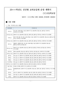 [운영계획서] 교과교실제 운영계획서 예시입니다. 교과교실제 운영계획서 작성은 매우 어렵고 시간도 오래 걸립니다. 따라서 본 작품을 참고하시길 바랍니다.