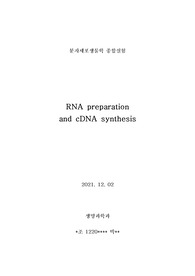 RNA prep and cDNA synthesis 레포트