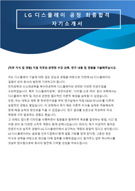 LG디스플레이 공정 최종합격 자기소개서