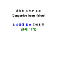 울혈성 심부전 심박출량 감소 간호중재 11개