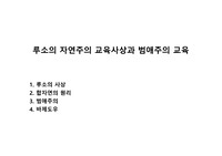 루소의 자연주의 교육사상과 범애주의 교육