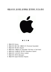 애플코리아 분야별 공개채용 합격대비 자기소개서