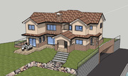 [건축설계-스케치업 소스][단독주택, 전원주택] - 137평 홈트리오 봄 햇살 가득 담아 전원주택 건축설계 스케치업 3D 파일