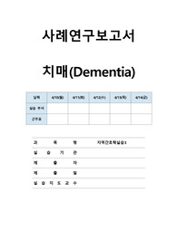 치매 A+ 케이스 및 간호진단(지역사회간호실습)