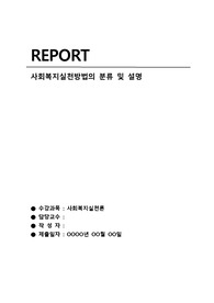 사회복지실천방법의 분류 및 설명과 예