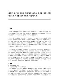 유익한 측면의 광고와 부정적인 측면의 광고를 각각 선정하고 그 이유를 논리적으로 기술하시오.