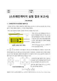 중앙대학교 고체재료실험 스트레인게이지 실험 결과 보고서