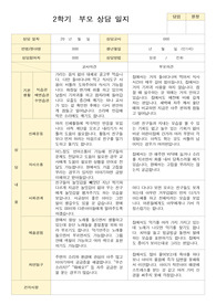 부모상담일지 만 1세 8명  2학기 상담기록입니다.