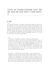 우리나라 국민 건강보험에 의료민영화를 도입하는 것에 대한 찬성과 반대 의견을 작성하고 그 이유를 설명하시오