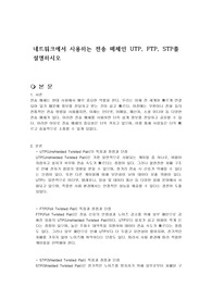 네트워크에서 사용하는 전송 매체인 UTP, FTP, STP를 설명하시오