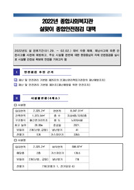 종합사회복지관 설맞이 안전관리종합대책